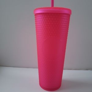 Starbucks Neon Pink Tumbler Fall 2021 Venti 24 Oz Studded Cold Cup
